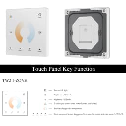 5M 10M 20M COB CCT LED Strip 24V Flexible High Density Dimmable Room Light 2.4G RF Touch Remote Control Dual White 2700K-6500K