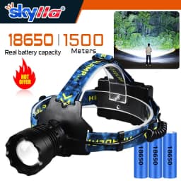 High Power LED Headlamp Spotlight Long-range Wick Headlight Super Bright Telescopic Zoom Head Lamp Flashlight Fishing Light