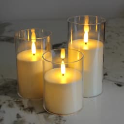 3Pcs/Pack LED Candle Light Remote Controlled Electronic Flameless Moving Wick Plastic Candle Set Ffor Party Home Decoration
