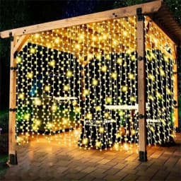 Festoon LED Curtain Light String Battery Operated Muslim Ramadan Home Courtyard Decoration Wedding Outdoor Garland Eid Mubarak