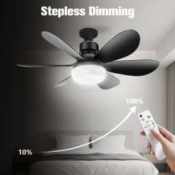 Cordless Light Socket Fan for Kitchen Bedroom Small Room LED Socket Fan Light with Remote Small Ceiling Fan with Light
