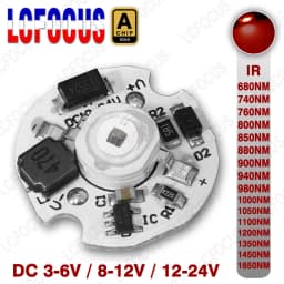 1pc DC 3.7V 5V 12V 24V Infrared LED Chip 680nm 740nm 800nm 850nm 880nm 940nm 980nm 1000nm Aluminum PCB 1W 3W 5W IR Light Beads