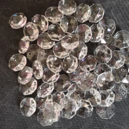 200pcs 14mm 2 hole Crystal Glass Octagon Beads For Chandeliers Parts Crystal Curtain Accessories Home Living Decoration