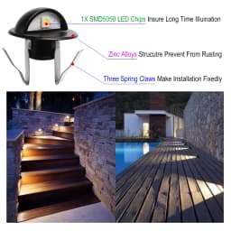 QACA Aluminum Led Deck Lights 10/16-Pack for Patio Led Deck Lighting Lamp for Outdoor Garden Fencing Porch Stairs Villa Decor
