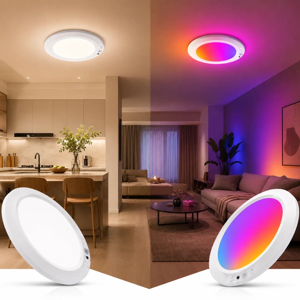 Rechargeable Shower Light with Remote, RGB/CCT Colors Changing & White Light for Shower, for Inside Shower with Motion Sensor