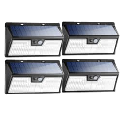 Solar Lights Outdoor Motion Sensor, 3 Modes 318LED Solar Powered Fence Wall Light IP65 Waterproof, Outside Deck Yard Patio Hous