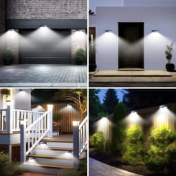 Solar Lights Outdoor Motion Sensor, 3 Modes 318LED Solar Powered Fence Wall Light IP65 Waterproof, Outside Deck Yard Patio Hous