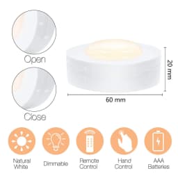 Dimmable Touch Sensor LED Under Cabinets Lights Warm White / White LED Puck Lights Closet Wardrobe Kitchen Bedside Night Light