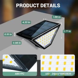 Solar 24LED Walkway Light Warm Light White Light Stair Light Garden Light Outdoor Waterproof Step Light Garden Stair Step Light