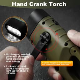 Solar Hand Crank Flashlight LED Dynamo Hand Press Torch Portable Camping Survival Lamp Outdoor Home Power Emergency Light