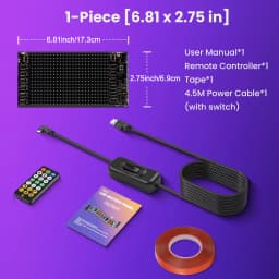 RGB Pixel Soft Screen, 5V USB Powered with Battery, APP+Key Remote, Custom Text/Pattern/Animation Scrolling LED Display for DIY Decoration