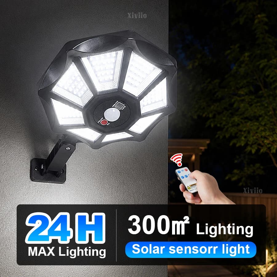 98000000LM Solar Lights Outdoor Street Light Motion Sensor Remote Control Outdoor Solar Lamp Spotlight for Wall Garden Courtyard