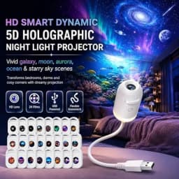 New Intelligent Holographic Night Light Projector Plug Play Hd Star Projector 360° Adjustable Galaxy Ocean Lamp Bedroom Ceiling