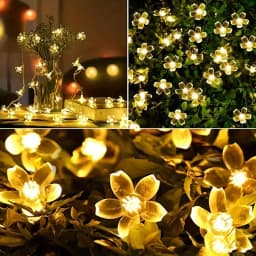 Outdoor Solar Cherry Blossom LED String Lights 20 50 100 200 LED Flower Fairy Lights for Christmas New Year Garden Party Decor