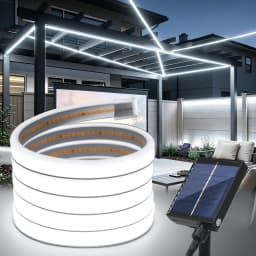 DC24V Solar COB Neon LED Strip 320LEDs/m Waterproof Flexible Silicone Rope Light Outdoor Yard Patio Home Garden Landscape Decor