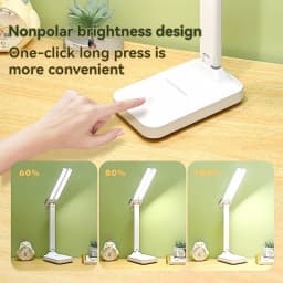 2-in-1 Dual Head LED Lamp, Foldable & Dimmable, USB Charging, Two Light Beams for Bedside Reading & Night Light