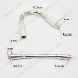 1/5/10pc Dia6mm LED Gooseneck Desk Lamp Soft Flexible Light Holder 10/20/30CM Table Lamp Lights Accessories LED Hose Metal Pipe