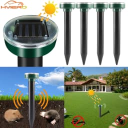 1/2/4/8 Solar Powered Ultrasonic Sonic Mole Pest Rodent Repeller Repellent Yard Outdoor Lamp Backyard Farmland Mouse Repeller