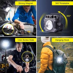 LiitoKala LF-786 Work lights+26650 5000mAh Battery COB 1500ML TG3 600ML Type-C charger USB output
