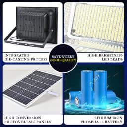 LED Outdoor Solar Light Courtyard Porch Floodlight Outdoor IP67 Waterproof Reflector Solar Powered Spotlight with Remote Control