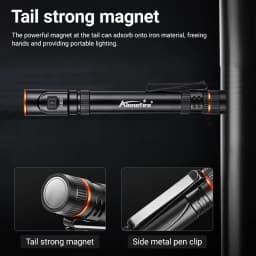 Mini EDC High Bright Pen Flashlight USB Rechargeable Magnet Small Pen Clip Torch Outdoor Camping Hiking Emergency Lighting Light