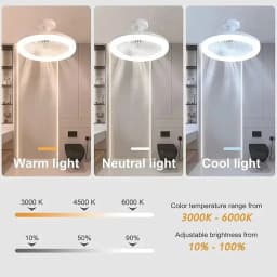 Indoor Energy-Saving Remote Control Ceiling Fan Lamps Bottom Noise Mute Infinitely Dimmable 3-Speed Wind Speed LED Light