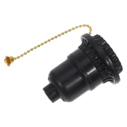 Black Pull Chain Switch Lamp Holder E26 E27 Socket Adapter Light Bulb Base Converter For Lamps Repair Kit Screw In Socket