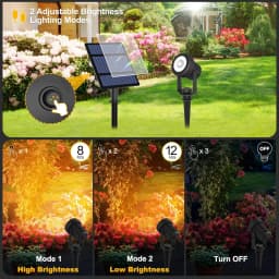 3000K/6000K Outdoor Solar LED Light IP65 Garden Landscape Pathway Wall Lamp for Tree Decoration Yard Street Solar Spotlight