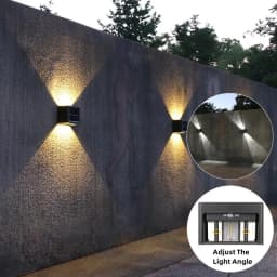 Solar Wall Light Outdoor Waterproof LED Wall Washer Courtyard Villa Fence Decor 2 Modes Spotlight For Gate Walls Balcony Garden