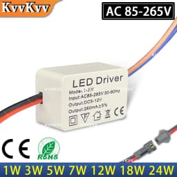 LED AC85-265V Lighting Transformer 3W 5W 7W 12W 18W 24W Constant 12V Drive Power Supply For DIY LED Home Panel Downlight Bulb