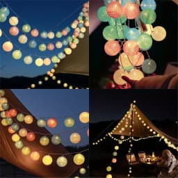 Cotton Garland Balls Lights String Christmas Easter Outdoor Hanging Party Baby Kids Room Bed Fairy Lights Decorations