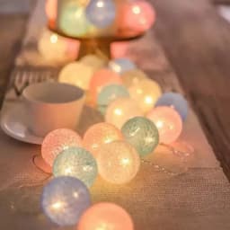 Cotton Garland Balls Lights String Christmas Easter Outdoor Hanging Party Baby Kids Room Bed Fairy Lights Decorations