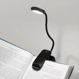 Battery Powered Mini LED Book Light with Clip Eye Protection Flexible Reading Lamp Desk Bedside Portable Night Light Study Light