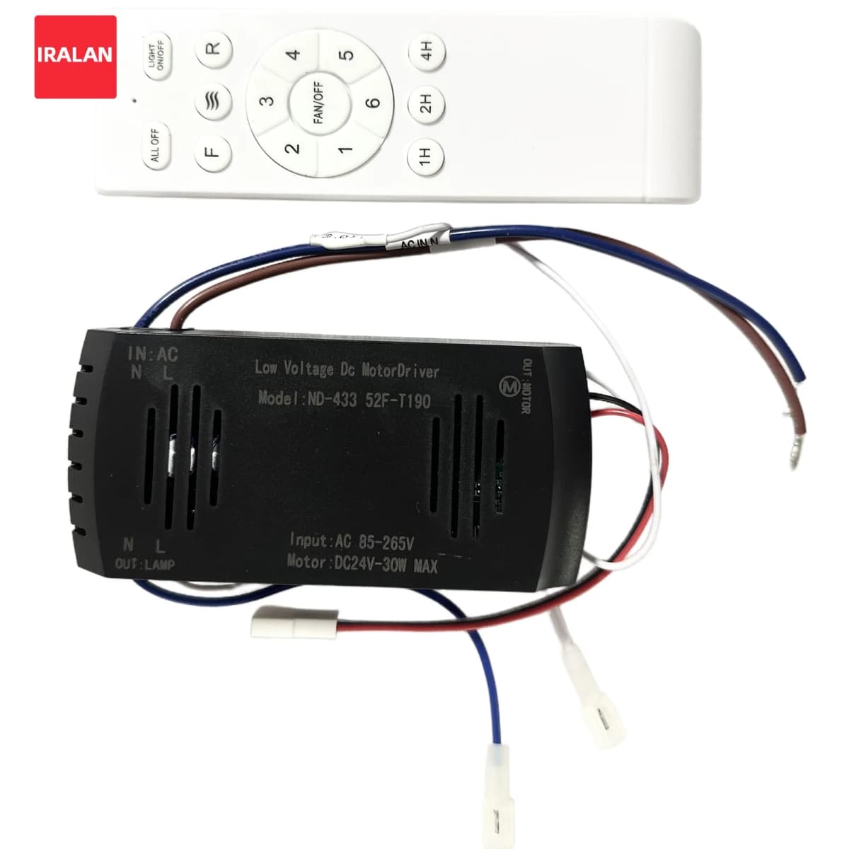 IRALAN Home Transformer Controller and Remote Control Kit Long Page Fan Light Modern Smart Lighting Driver LED AC 85-265V