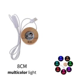 1/4Pcs Wood Desktop Decorative Lights Base Night Light Wooden LED USB RGB Display Lamp Display Stand Lamps Holder Art Ornament