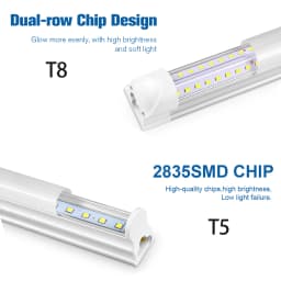 Energy Saving T5/T8 15W/25W LED Tube AC220V Fluorescent Tube Bulb for Shop Exhibition Halls Lighting,EU US Plug Connect Wire