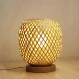 Bohemian Hand-woven Natural Bamboo Table Lamps Vintage Vine Rattan Decorative Desktop Lights for Study Teahouse Bedside
