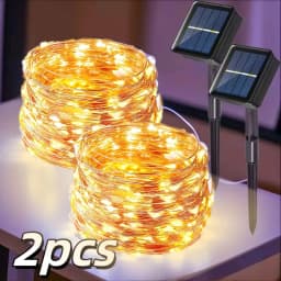 Christmas Garland Solar Outdoor String Lights LED Outdoor 8 Modes Chain Lights Decoration for Garden Patio Tree Terrace Parties