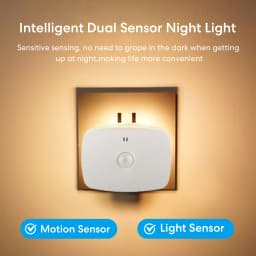 Smart Night Light EU Plug Dimmable LED with PIR Motion Sensor & Light Detection Energy-Saving for Corridor Toilet Stairs