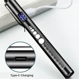 LCD 2-in-1 LED Mini White/Yellow Pen Light Flashlight USB Rechargeable Eyes Pupil Lamp Camping Child Emergency Lighting Torch