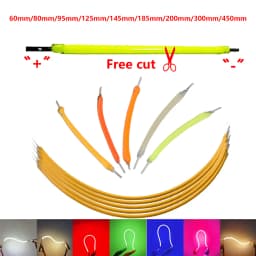 Free Cut LED Filament Flexible 3V 60mm 80mm 95mm 125mm 200mm 300mm 450mm Edison Bulb Lamp Parts COB LED Diode Light Accessories