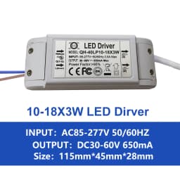 LED Driver 600mA 650mA 3W10W 20W 30W 36W 40W 50W 60W1-2x3w 6-10x3w 10-18x3w 18-30x3W Constant Current Lamp Lighting Transformer