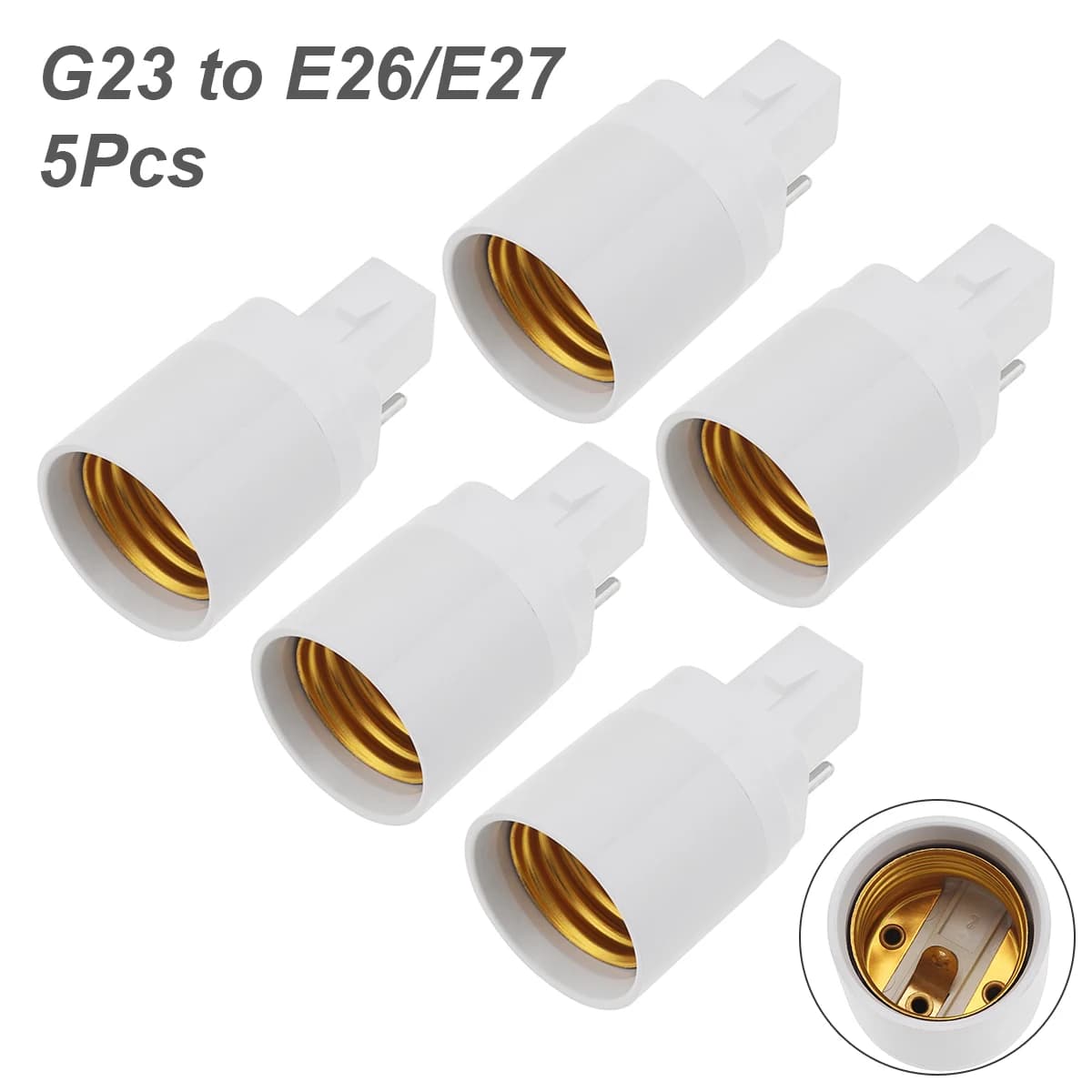 5pcs G24 G23 GU24 GU10 B22 to E26 E27 Lamp Base E26 E17 E12 to E14 Lamp Holder Converter Socket Adapter For LED Corn Bulbs Light