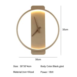 Nordic LED Wall Clock Lamp Indoor Lighting For Hotel Bedside Bedroom Simple Stairs Living Room Decora Wall Light Fixture