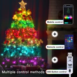 Bluetooth USB Music WS2812B LED String Lights 5V RGBIC Dream Color 5/10/20m Fairy Garland for Wedding Christmas Party Decor