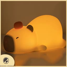 Cute Cartoon Capybara Silicone Night Light USB Rechargeable Timing Dimming Sleep Night Lamp for Children's Room Decor