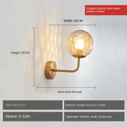 Modern Glass Ball Led Wall Lamp Gold Nordic Minimalist Sconces Lighting Living Bedroom Bedside Mirror Lights Decor Fixtures