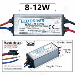 Waterproof IP65 LED Driver 25-36W 18-25W 12-25W 8-12W 4-7W 1-3W Power Supply 250mA 300mA Constant Current Voltage For Light Bulb