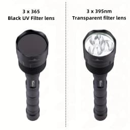 60W 3x365nm UV LED Powerful Black Light 395nm Flashlight High Power Ultra Violet Invisible Marker Curing Cat Dog Checker Light