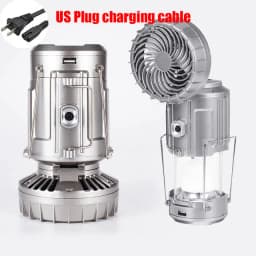 Solar Portable Camping Lanterns Electric Fan 1500mAh LED Solar Power Hanging Tent Rechargeable Outdoor Emergency Lamp with Fan